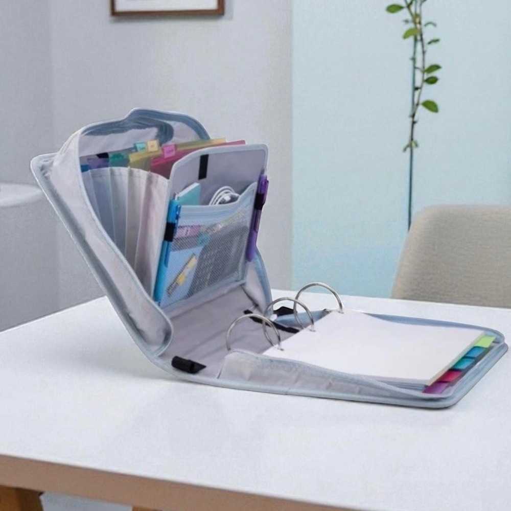 Case-it Mighty Zip Tab 3"‎ Ring Zipper Binder Kids School Organizer Lightning